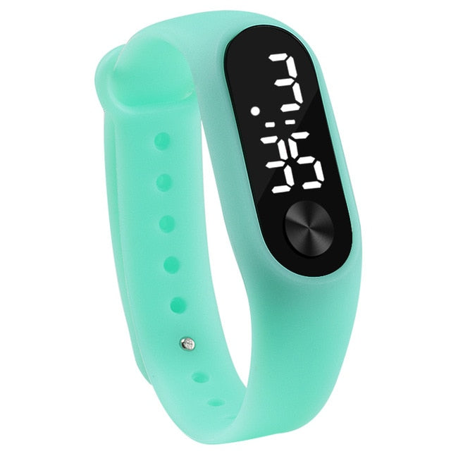 Fashion Men Women Casual Sports Bracelet Watches White LED Electronic Digital Candy Color Silicone Wrist Watch for Children Kids