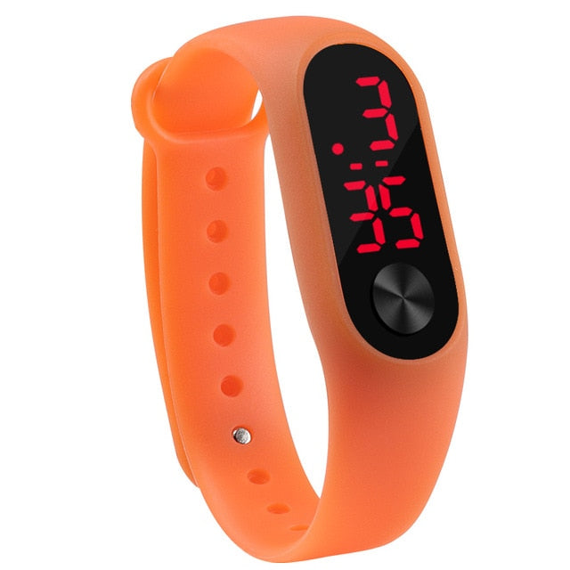 Fashion Outdoor Simple Sports Red LED Digital Bracelet Watch Men Women Colorful Silicone Watches Kids Children Wristwatch Gift