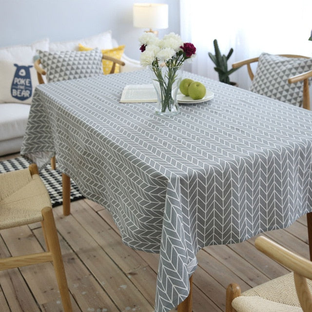 GIANTEX Pastoral Arrow Pattern Decorative Table Cloth Cotton Linen Tablecloth Dining Table Cover For Kitchen Home Decor U1099