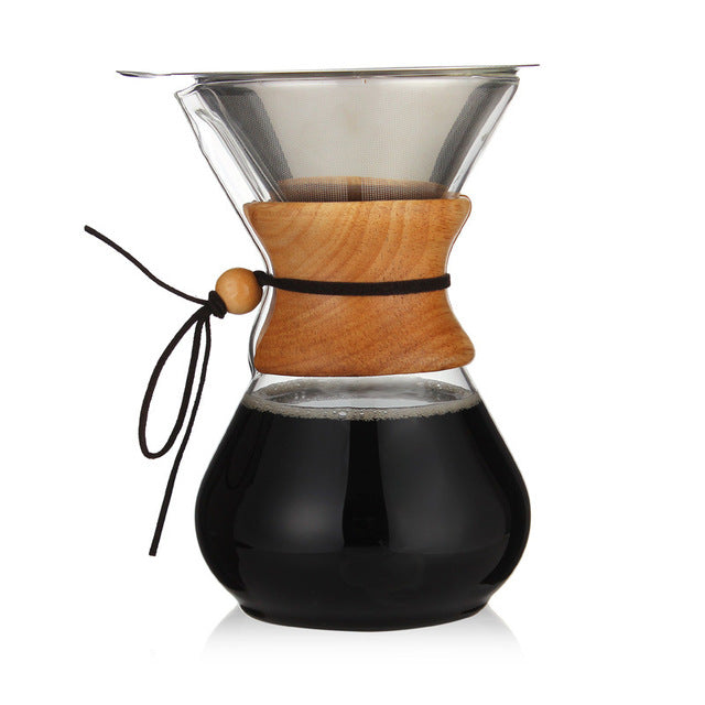 Glass Coffee Pot Dripper Moka Tea Maker Percolator Barista Tools Espresso Manual Kettle Teapot With Stainless Steel Infuser