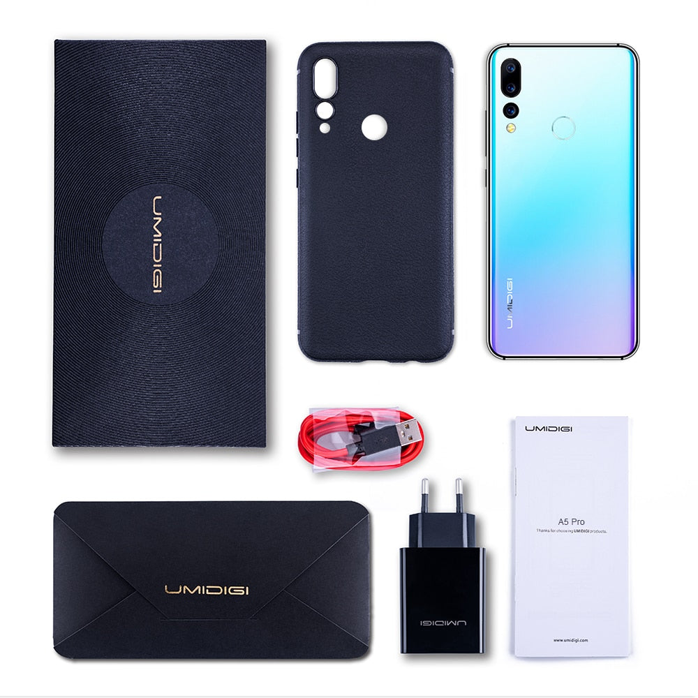 Global Version UMIDIGI A5 PRO Android 9.0 Octa Core 6.3' FHD+ Waterdrop 16MP Smartphone