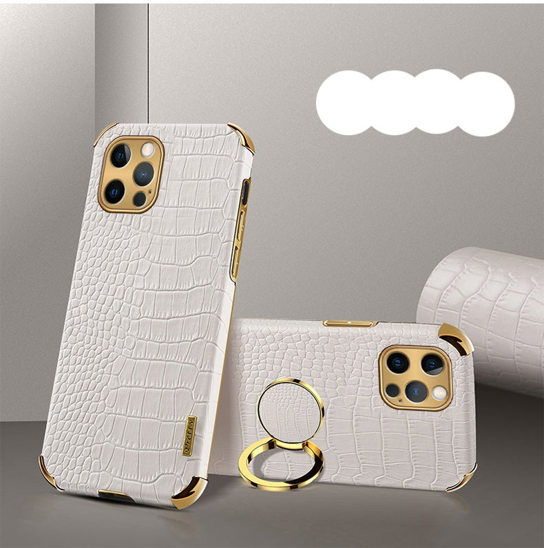 Apple iPhone Case - Crocodile Pattern Leather Phone Cover