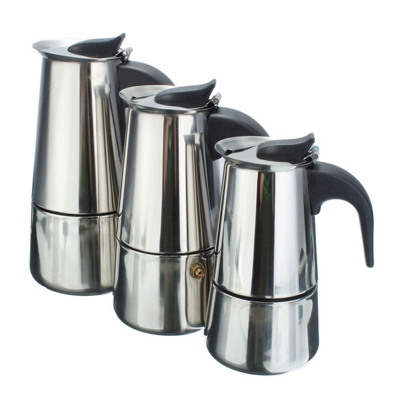 High Quality 100/200/300ml Italian Stainless Steel Espresso Maker Kitchen Drip Kettle Tea Pot Moka Coffe Pot Coffee Extractor