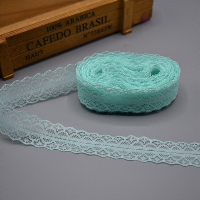 High quality 10 yards Lace Ribbon Tape Width 28MM Trim Fabric DIY Embroidered Net Cord For Sewing Decoration african lace fabric