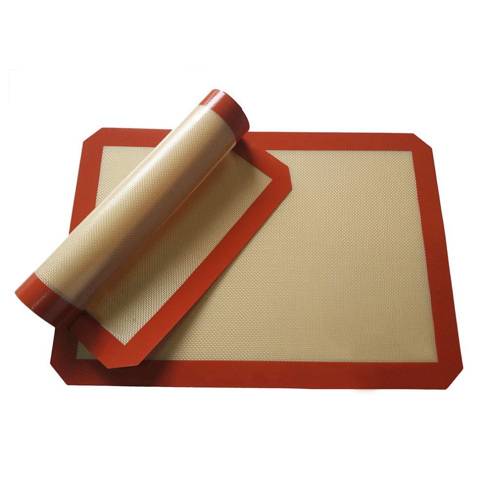 Hot Non-Stick Silicone Baking Mat Pad, 42*29.5cm Baking Sheet  Glass Fiber Rolling Dough Mat, Large Size for Cake Cookie Macaron