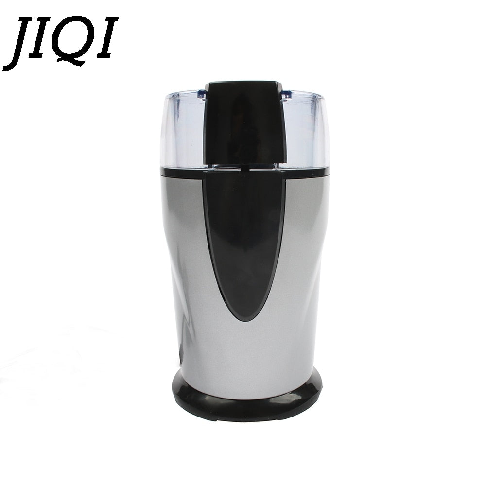 JIQI Electric Coffee grinder 220v-240V ELECTRICAL COFFEE herbs mill beans nuts grinding machine stainless steel blades Euro plug