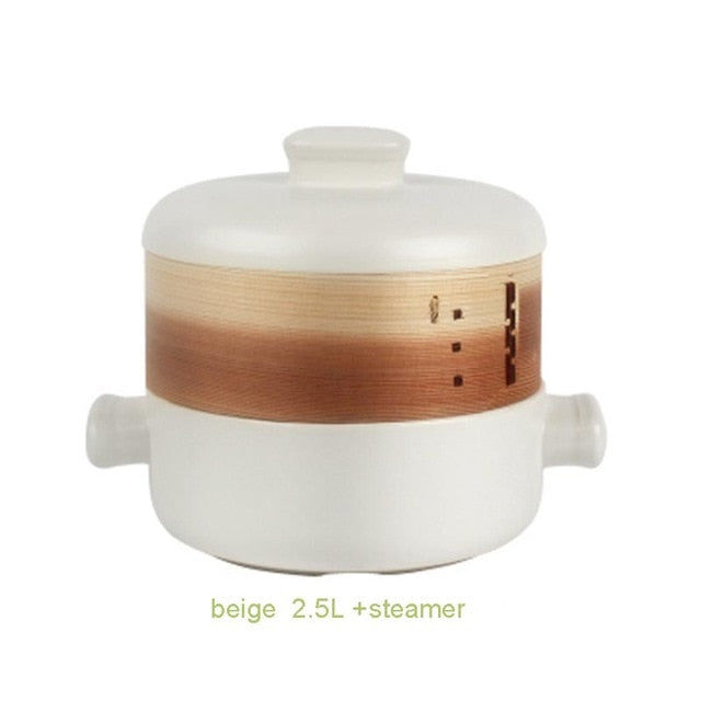 Japanese Modernity Multiple Styles Classy Ceramic Pure Handmade Steamer Casseroles Family Expenses Heat Resistant Soup Boiler