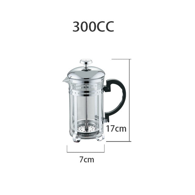 Manual french press Coffee Espresso Maker Pot Stainless Steel Glass Cafetiere French Coffee Filter Tea Kettle barista Tool