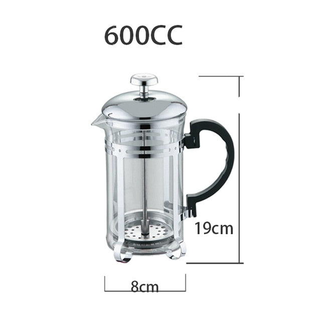 Manual french press Coffee Espresso Maker Pot Stainless Steel Glass Cafetiere French Coffee Filter Tea Kettle barista Tool