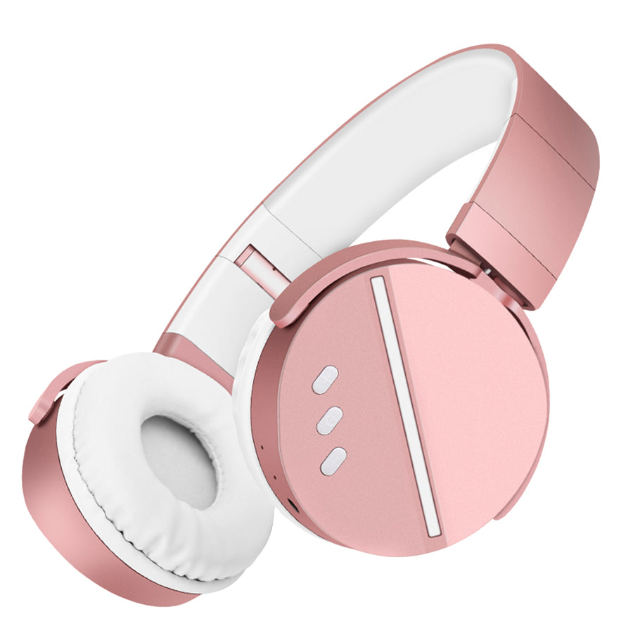 Memories Music Bluetooth headphone sport  bass 3.5 mm with microphone  for PC phone best headphone wireless pink