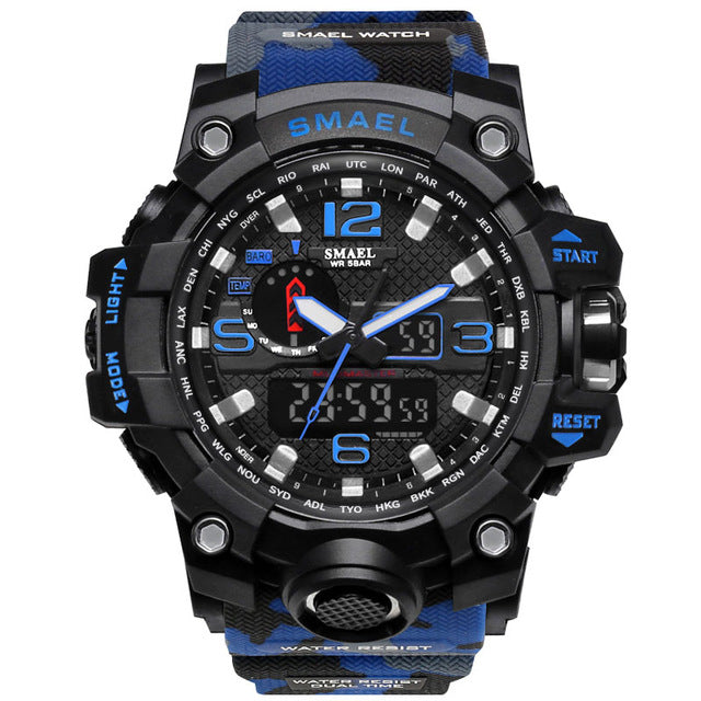 Men Watch 50m Waterproof Wristwatch LED Quartz Clock Sport Watch Male