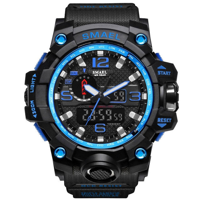 Men Watch 50m Waterproof Wristwatch LED Quartz Clock Sport Watch Male