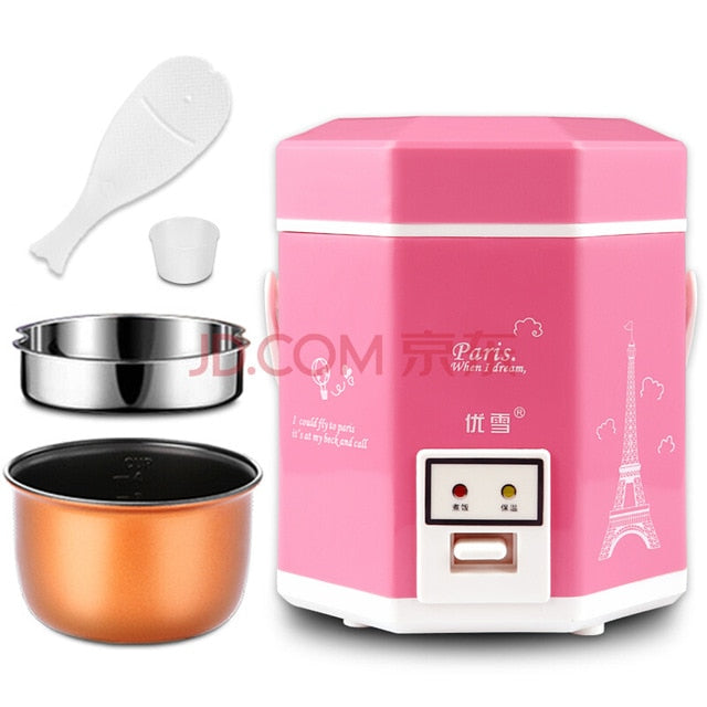 Multi-use Electric Skillet Mini Portable Hot Pot Noodles Rice Cooker with Non-stick Liner 1.2L Best Rice Cooker White