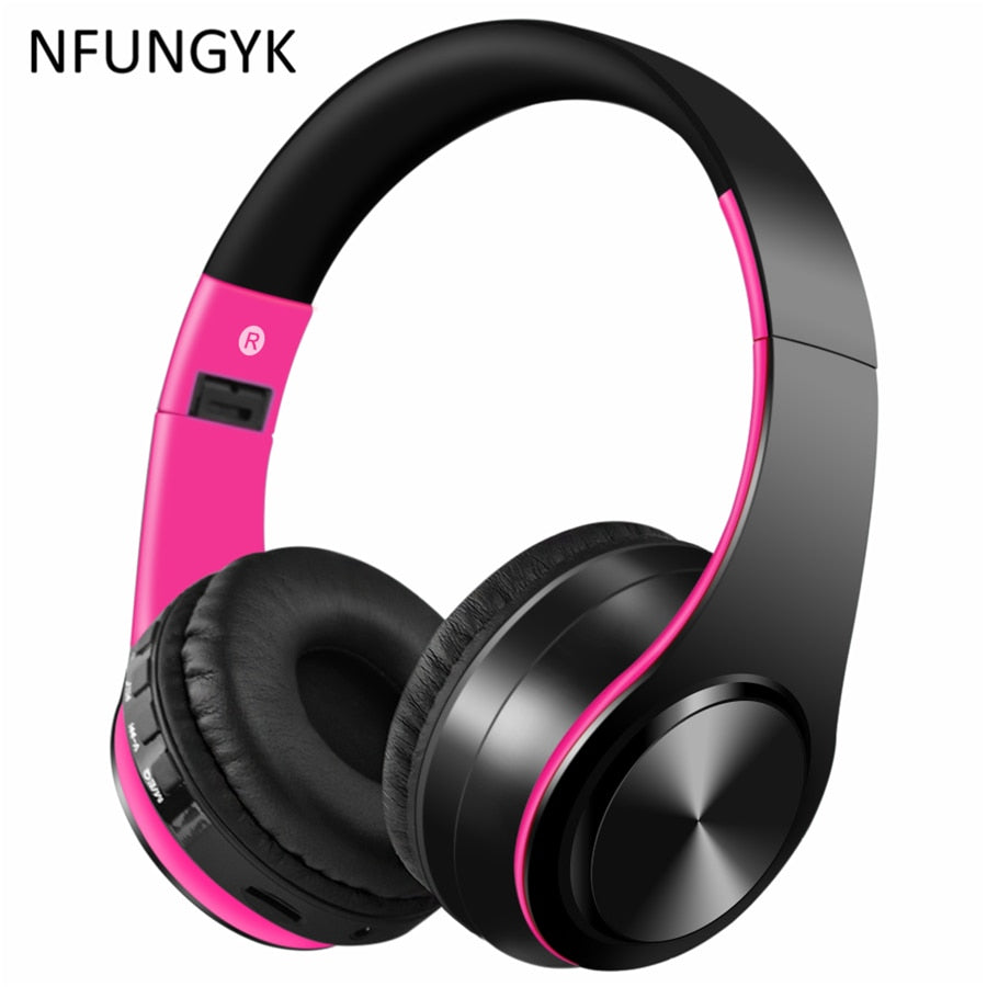 NFUNGYK Bluetooth headphones sport music earphone with mic for iphone computer support AUX TF card best headphone wireless