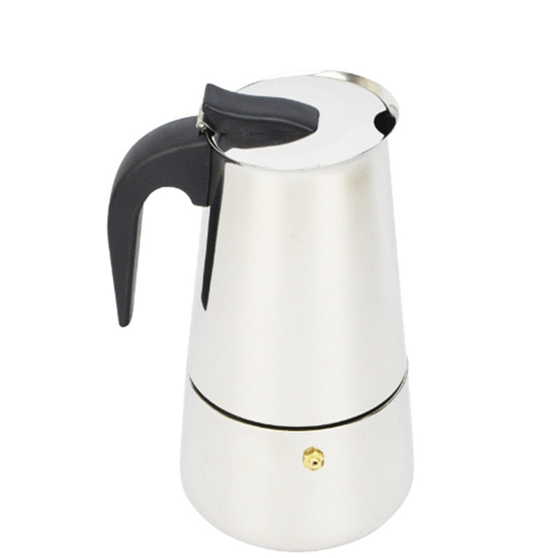 New 2/4/6/9 Cups Stainless Steel Coffee Maker Latte Percolator Moka Pot Espresso Stove Top Pot Portable Automatic Machine