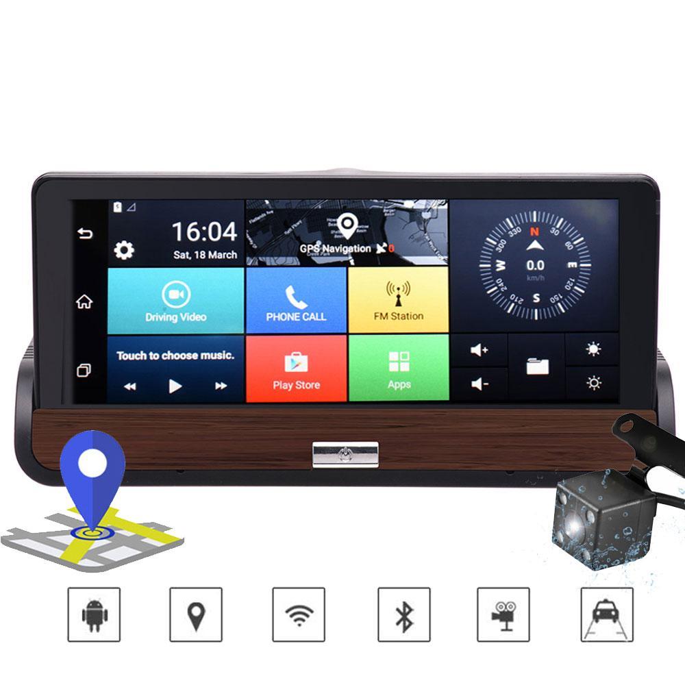 Podofo 3G 7" Car DVR Dual Lens Camera GPS Navigation wifi Android 5.0 Touch Screen DashCam Video Recorder With Rear view Camera