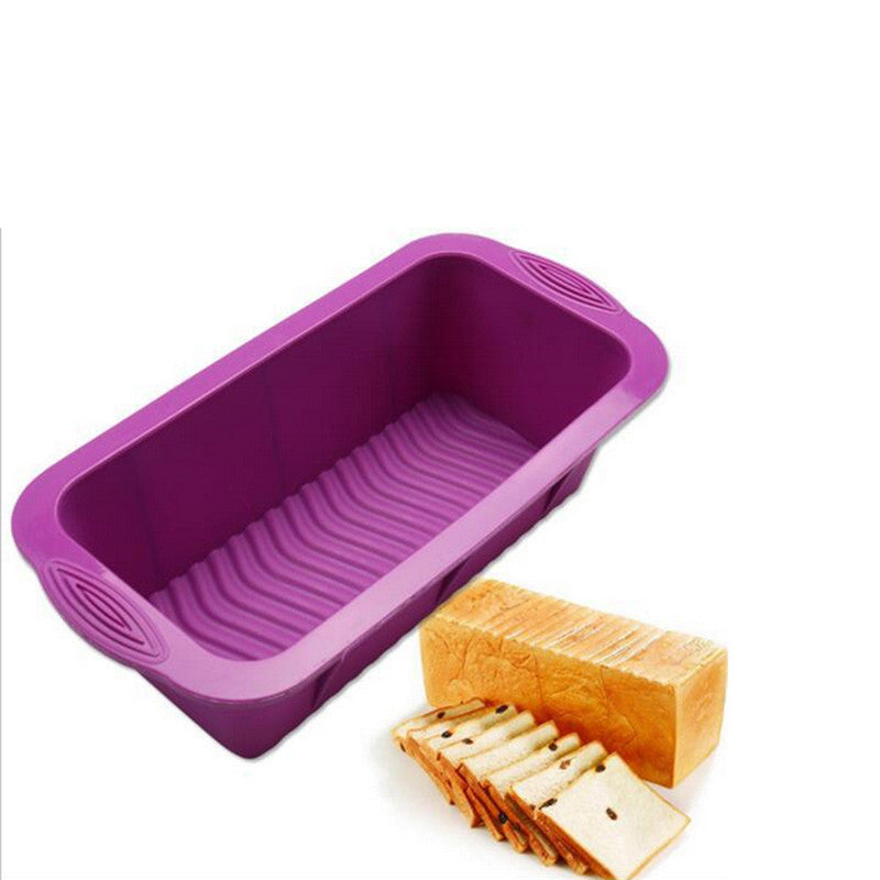 Rectangle Shape Toast Bread Mold Silicone Jelly Ice Baking Mould DIY Cake Decorations Loaf Pan Bakeware Random Color