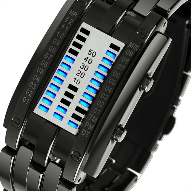 Fashion Creative Watches Men Luxury Digital LED Display 50M Waterproof Wristwatches