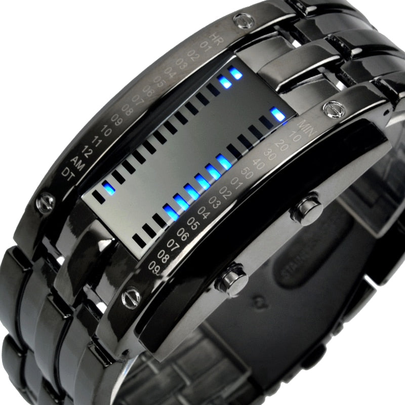 Fashion Creative Watches Men Luxury Digital LED Display 50M Waterproof Wristwatches