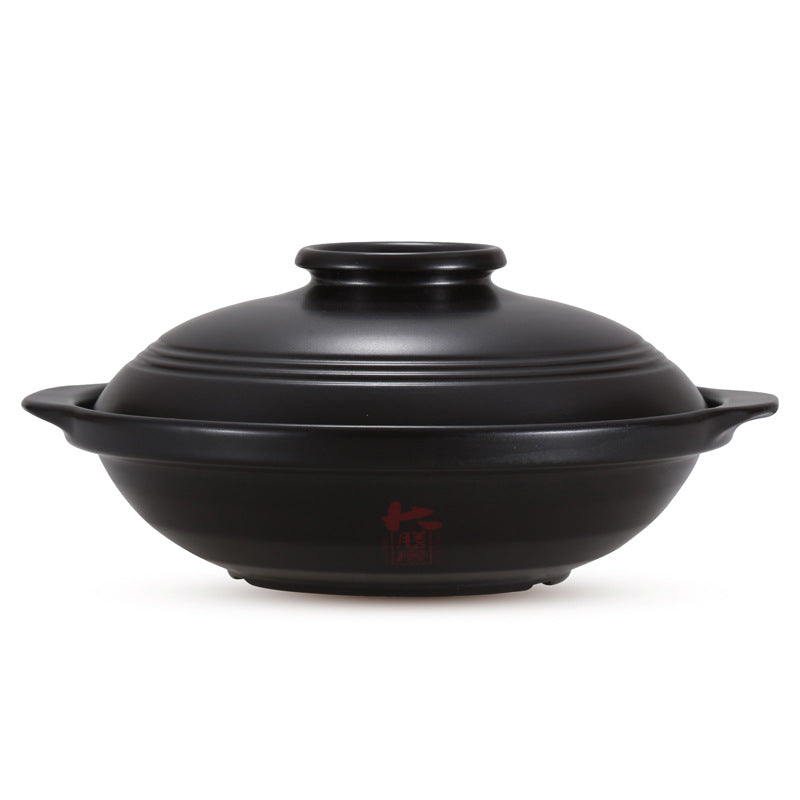 Shallow pot Large dining room dry non cracked open fire high temperature casserole yellow braised chicken pot traditional