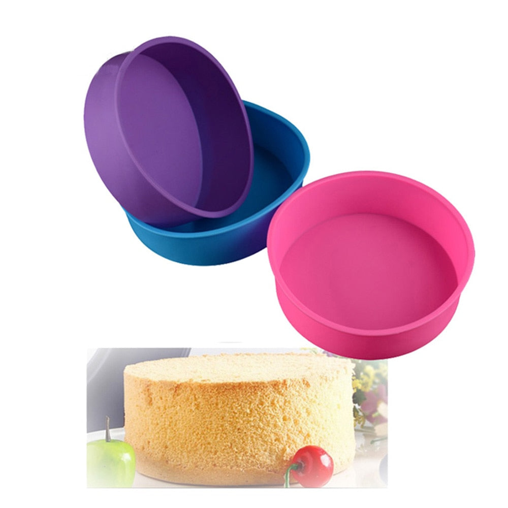Silicone Cake Mold Pizza Bakeware Big Round Bread Pan Mould Baking Tool New