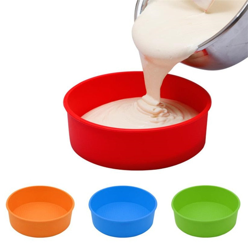 Silicone Cake Mold Pizza Bakeware Big Round Bread Pan Mould Baking Tool