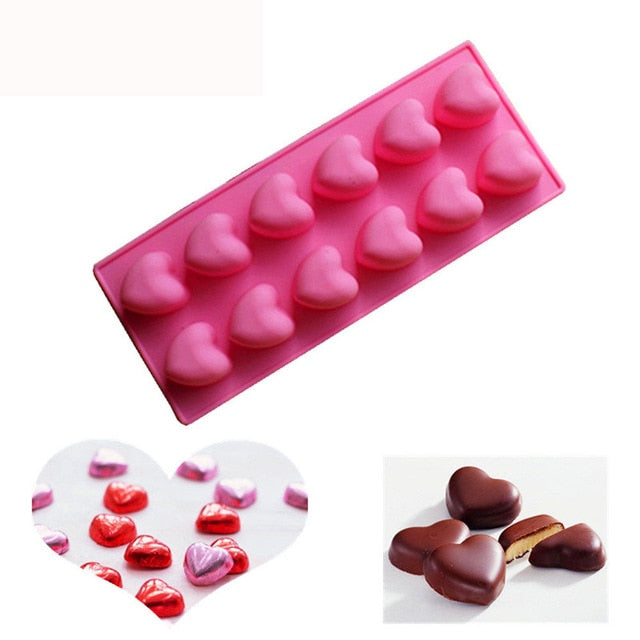 Silicone Chocolate Mold Heart shape cake baking bakeware tools candy gummy jello mould ice biscuit soap molds cake decorations