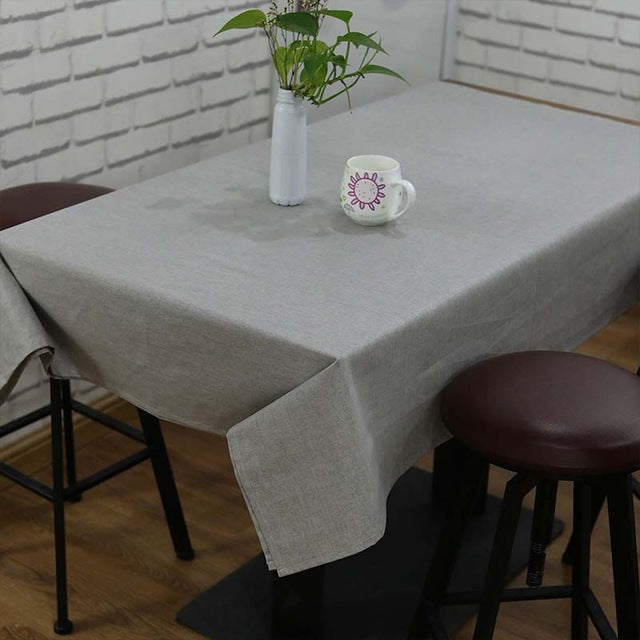 Solid Table Cloth Table Cover Multifunctional Tablecloth Rectangle Linen Cotton Waterproof Europe Woven Home Kitchen Decoration