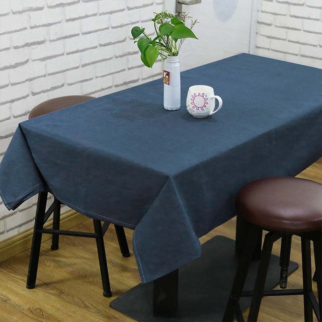 Solid Table Cloth Table Cover Multifunctional Tablecloth Rectangle Linen Cotton Waterproof Europe Woven Home Kitchen Decoration