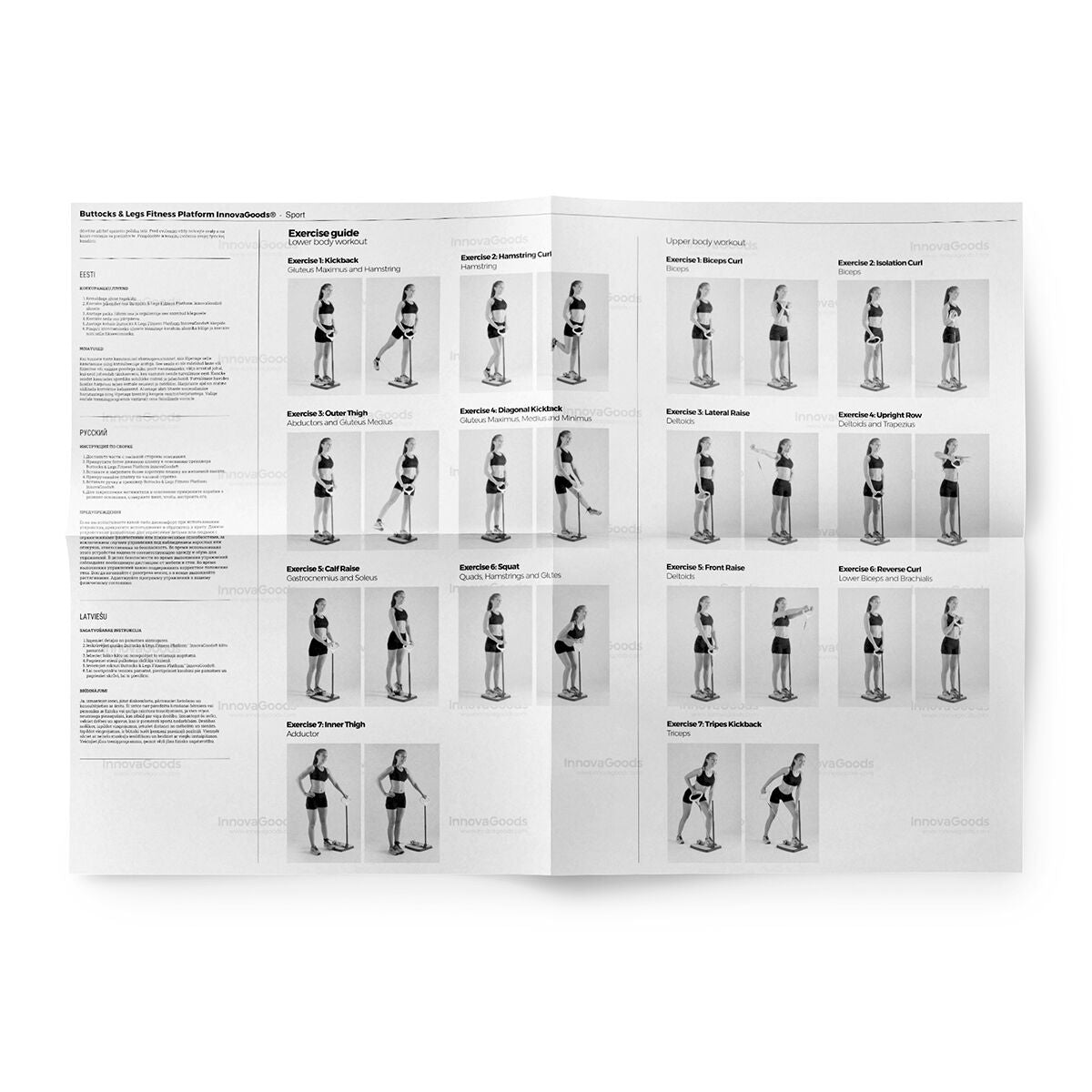 Plateforme de Fitness pour Fessiers et Jambes avec Guide d'Exercices InnovaGoods
