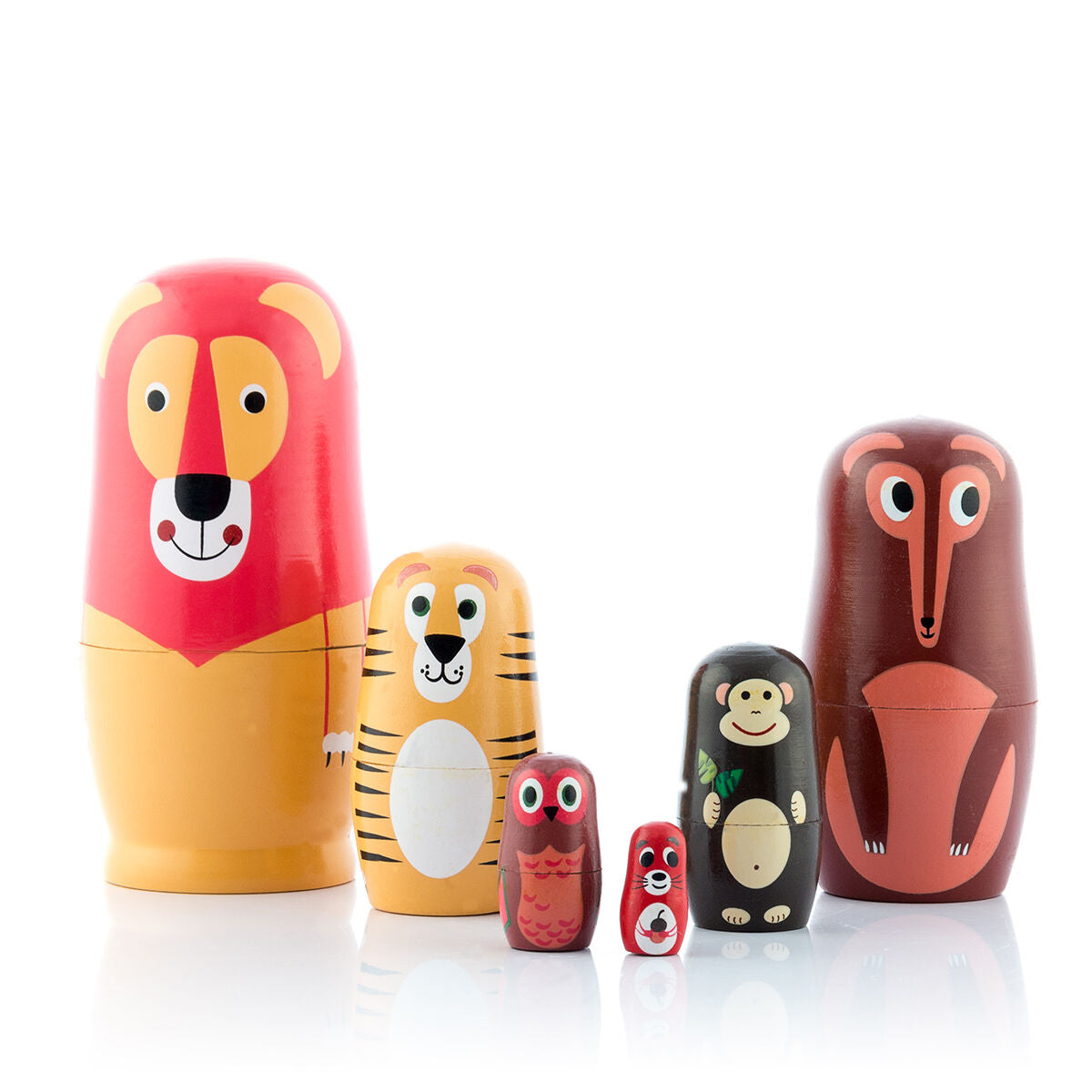 Matryoshka Wooden Animal Figures Funimals InnovaGoods 11 Pieces