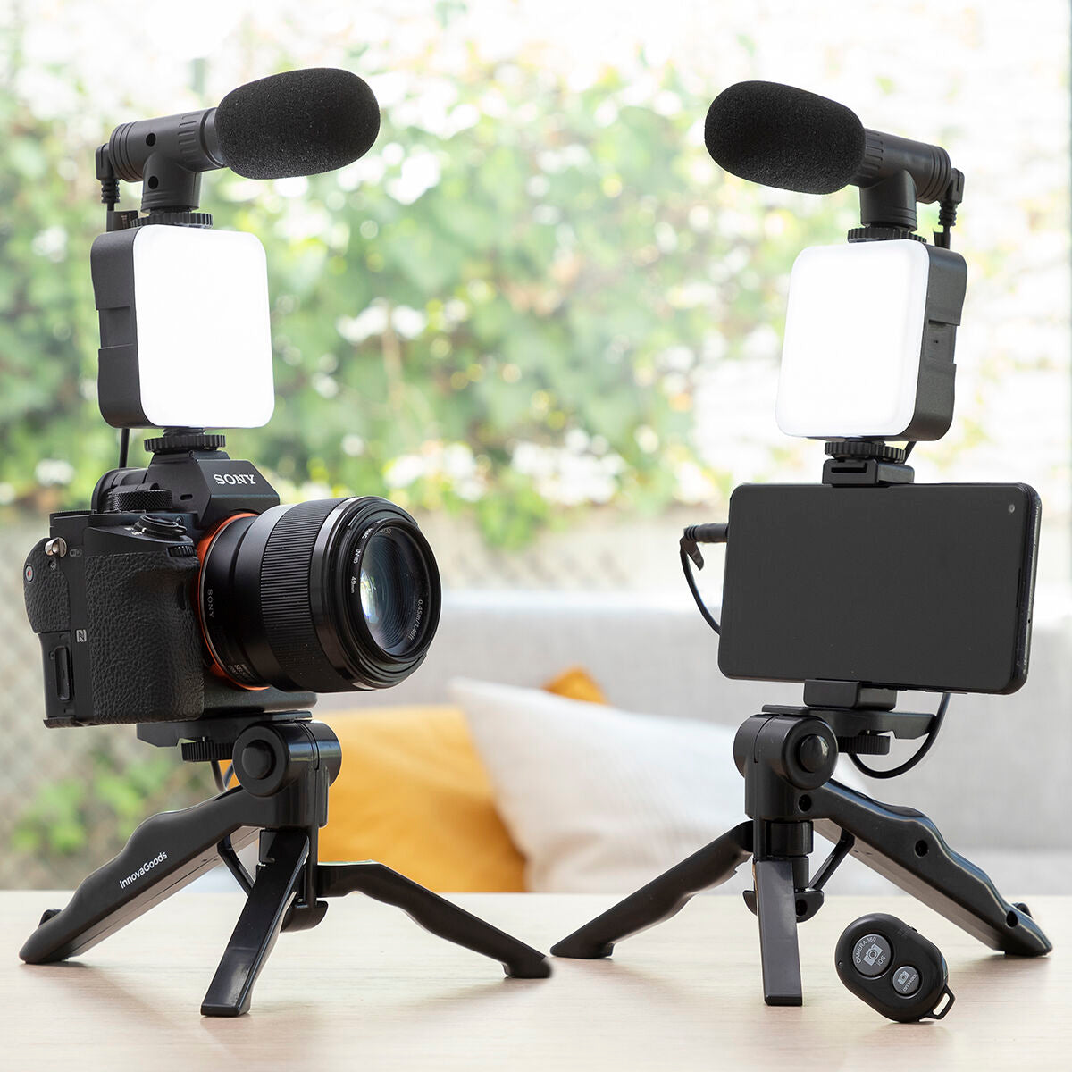 Kit Vlogging avec Lumière, Micro y Télécommande Plodni InnovaGoods 6 Pièces (Reconditionné A)