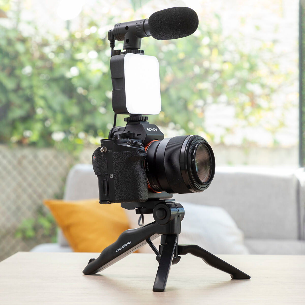 Kit Vlogging avec Lumière, Micro y Télécommande Plodni InnovaGoods 6 Pièces (Reconditionné A)