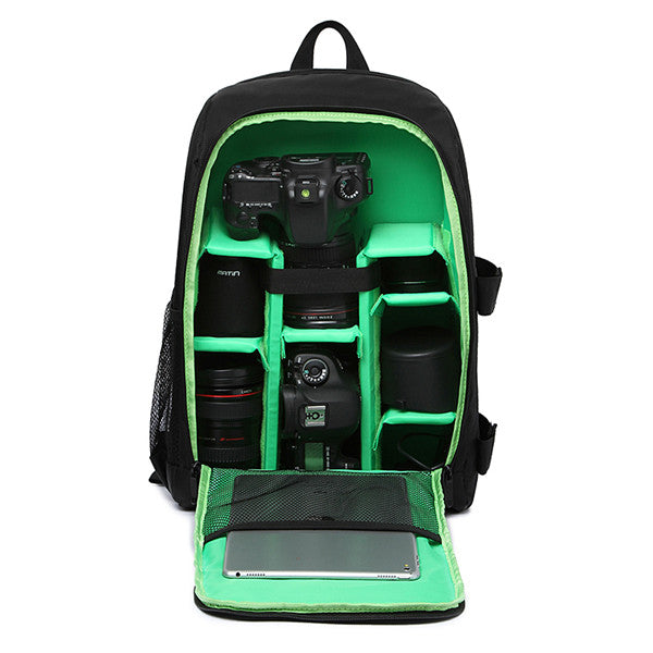 Waterproof Functional DSLR Backpack Camera Video Bag w/ Rain Cover SLR Tripod Case PE Padded for Photographer Canon Nikon