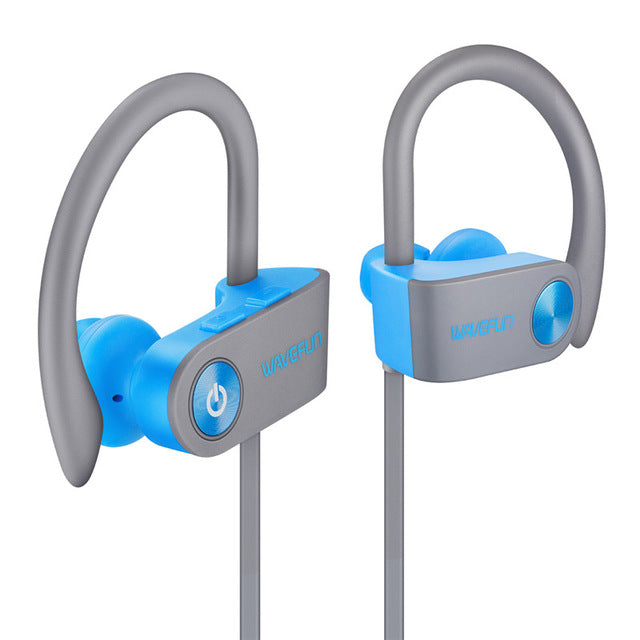 Wavefun bluetooth headphones IPX7 waterproof wireless headphone sports bass bluetooth earphone with mic for phone iPhone xiaomi
