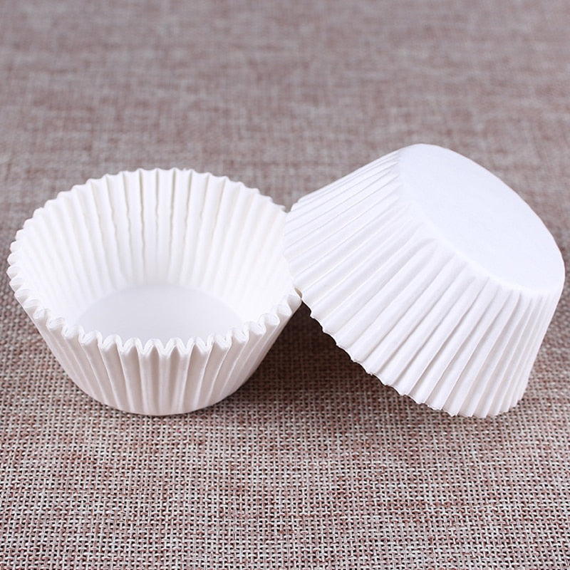 White Cupcake Paper Cases 100pcs Cupcake Paper Cups White Muffin Cupcake Paper Cups Paper Forms For Cupcakes Bakeware Cake Tools