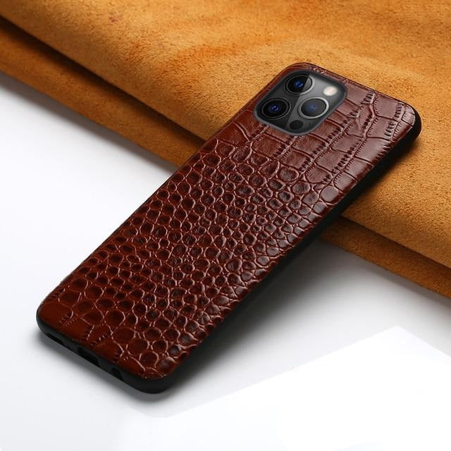 Designer Iphone 12 Pro Max Case: Genuine Leather Case