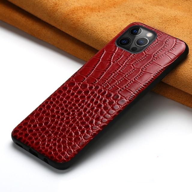 Designer Iphone 12 Pro Max Case: Genuine Leather Case