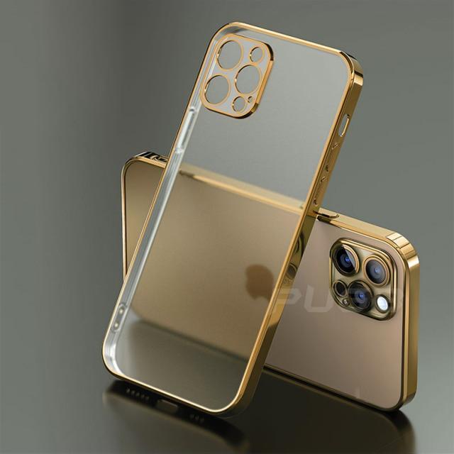 Case Iphone 12 Pro: Luxury Plating Square Frame