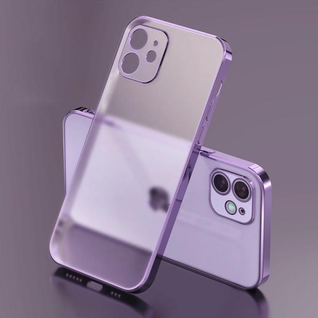 Iphone 13 Clear Case: Luxury Plating Square Frame