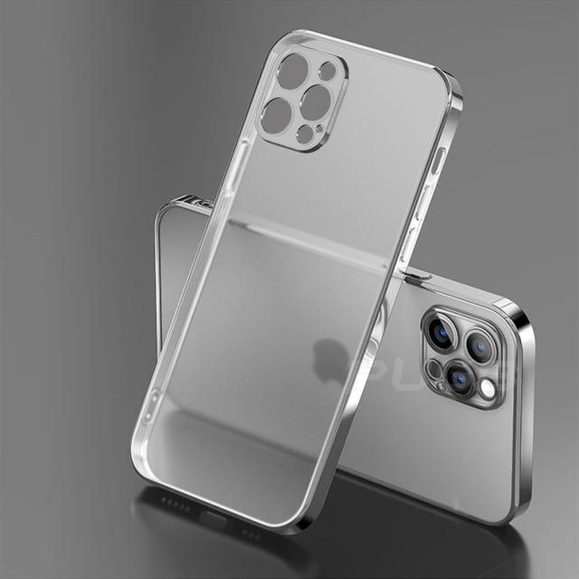 Iphone 12 Max Case: Luxury Plating Square Frame