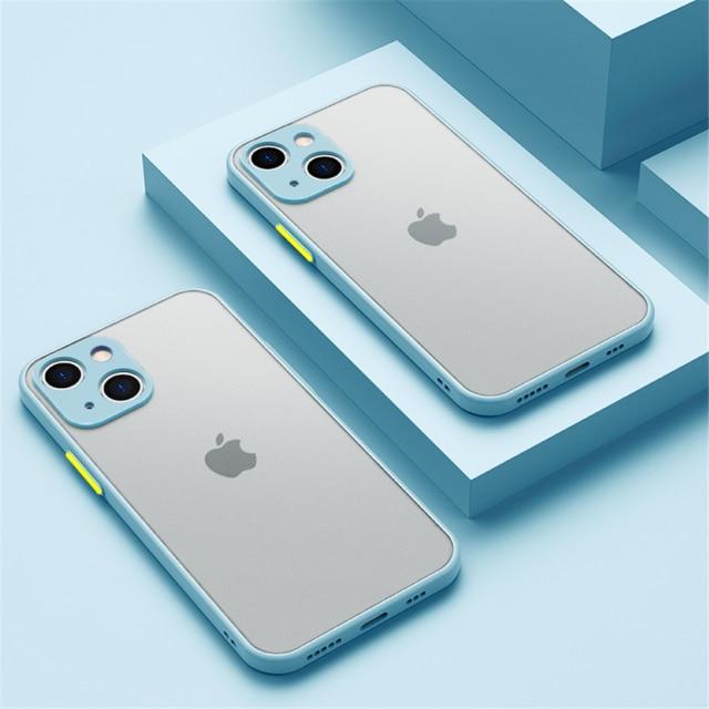Apple Iphone 13 Pro Case: Shockproof Armor Matte Case Luxury Silicon Bumper Clear Hard PC Cover Capa